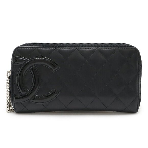 CHANEL Black Leather Logo Wallet - Picture 1 of 10